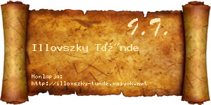 Illovszky Tünde névjegykártya